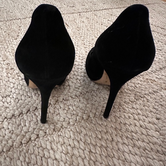 Jimmy Choo Luna Black Suede Platform
Peep Toe High Heels Size 39 (US 8-9) - Picture 9 of 12